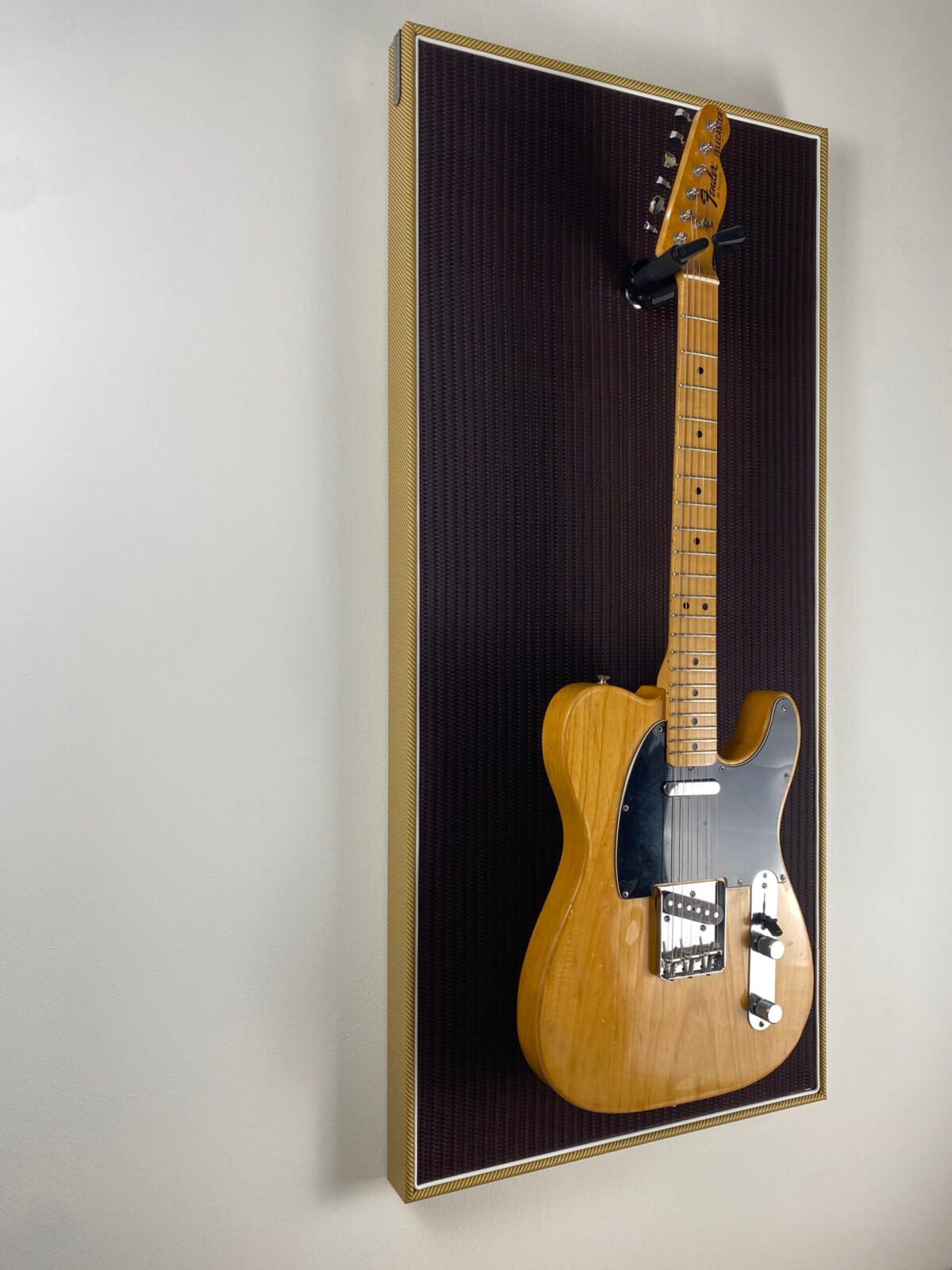 Akoestisch paneel met gitaar aan haak