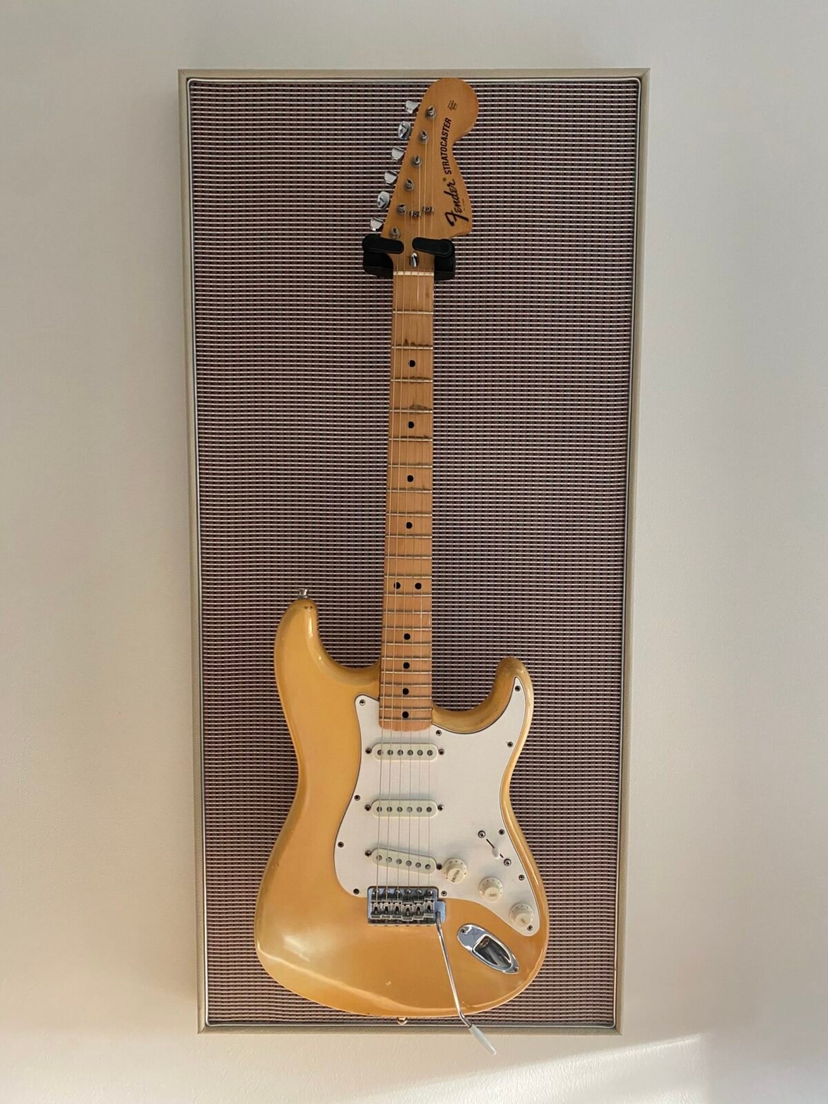 Akoestisch paneel met gitaar aan haak