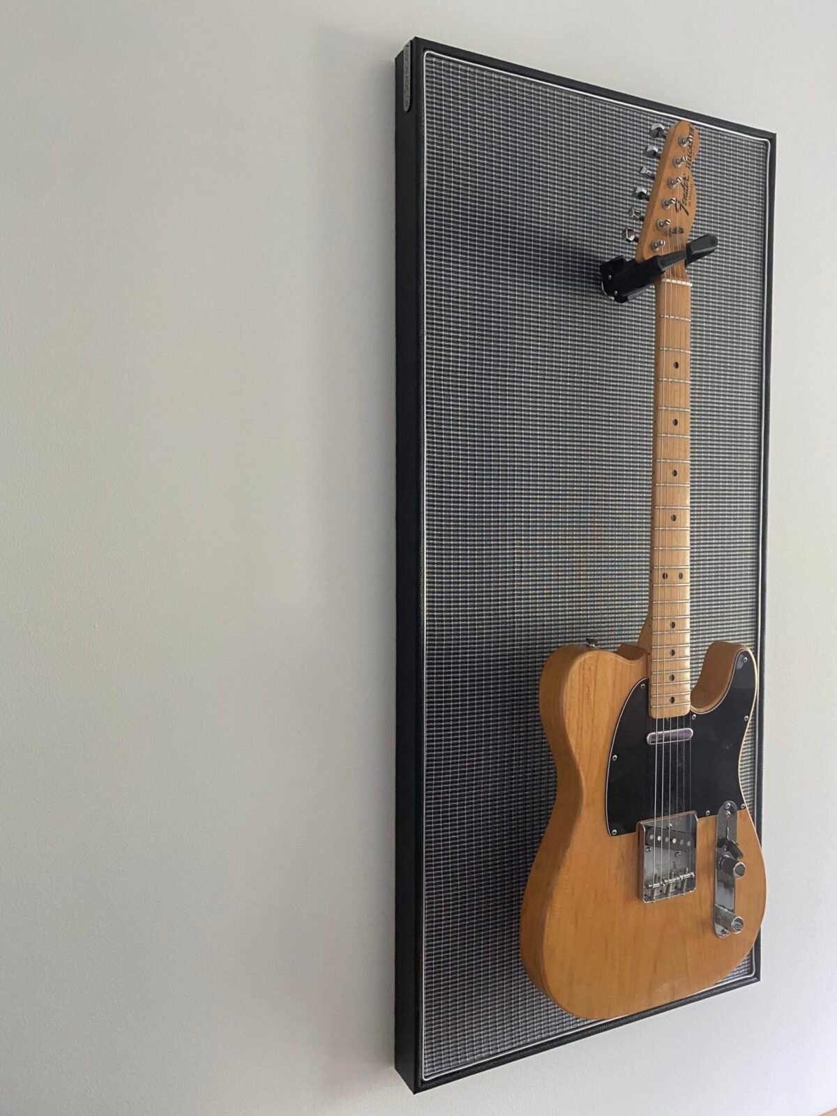 Akoestische paneel met gitaar aan haak