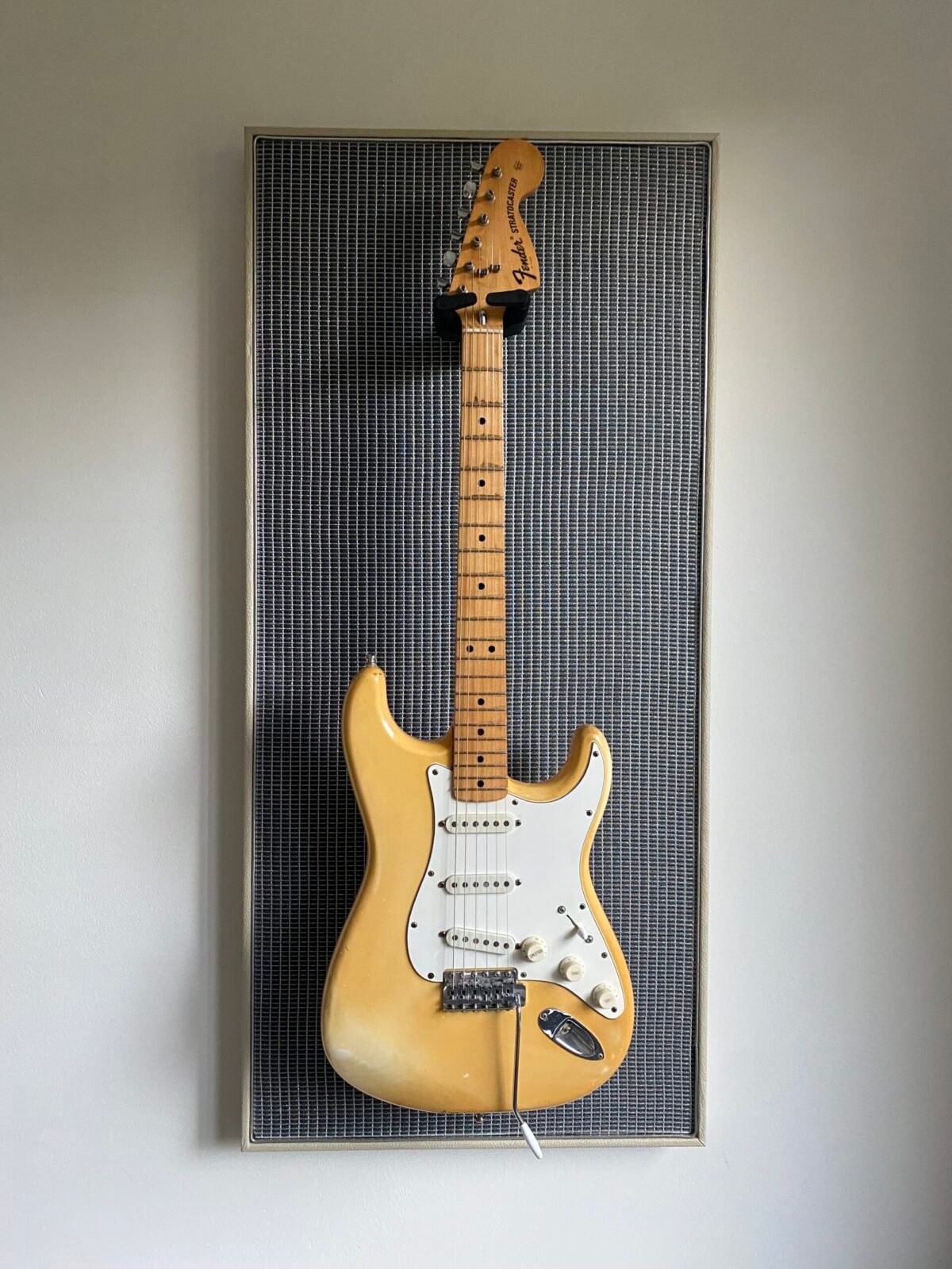 akoestisch paneel met gitaar aan haak