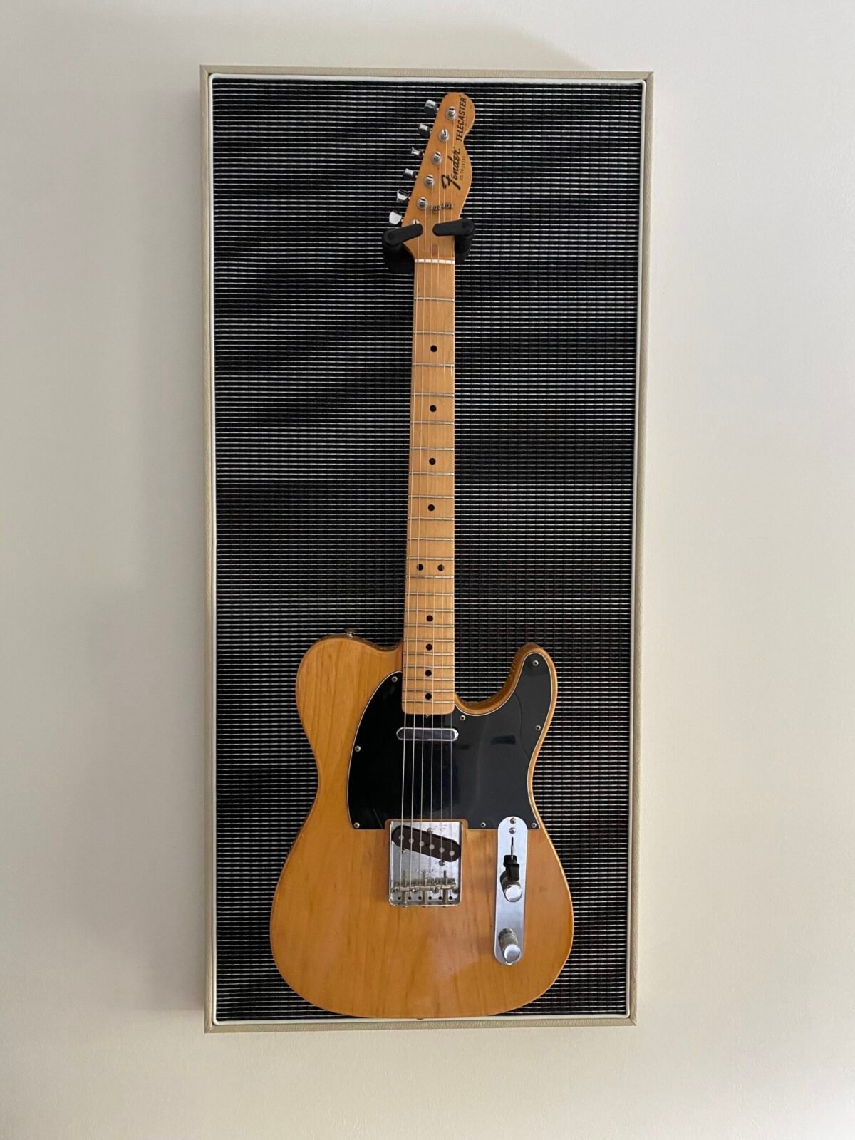 Akoestisch paneel met gitaar aan haak