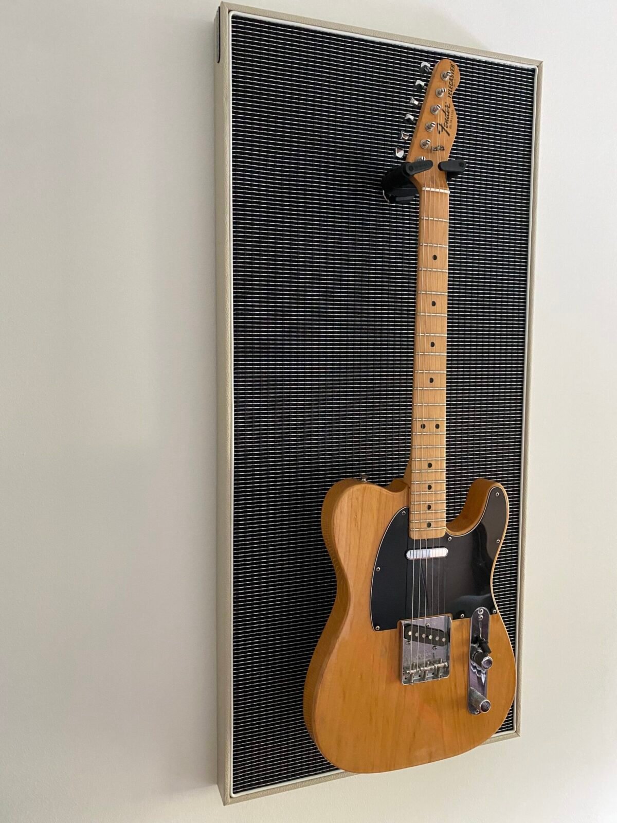 Akoestisch paneel met gitaar aan haak