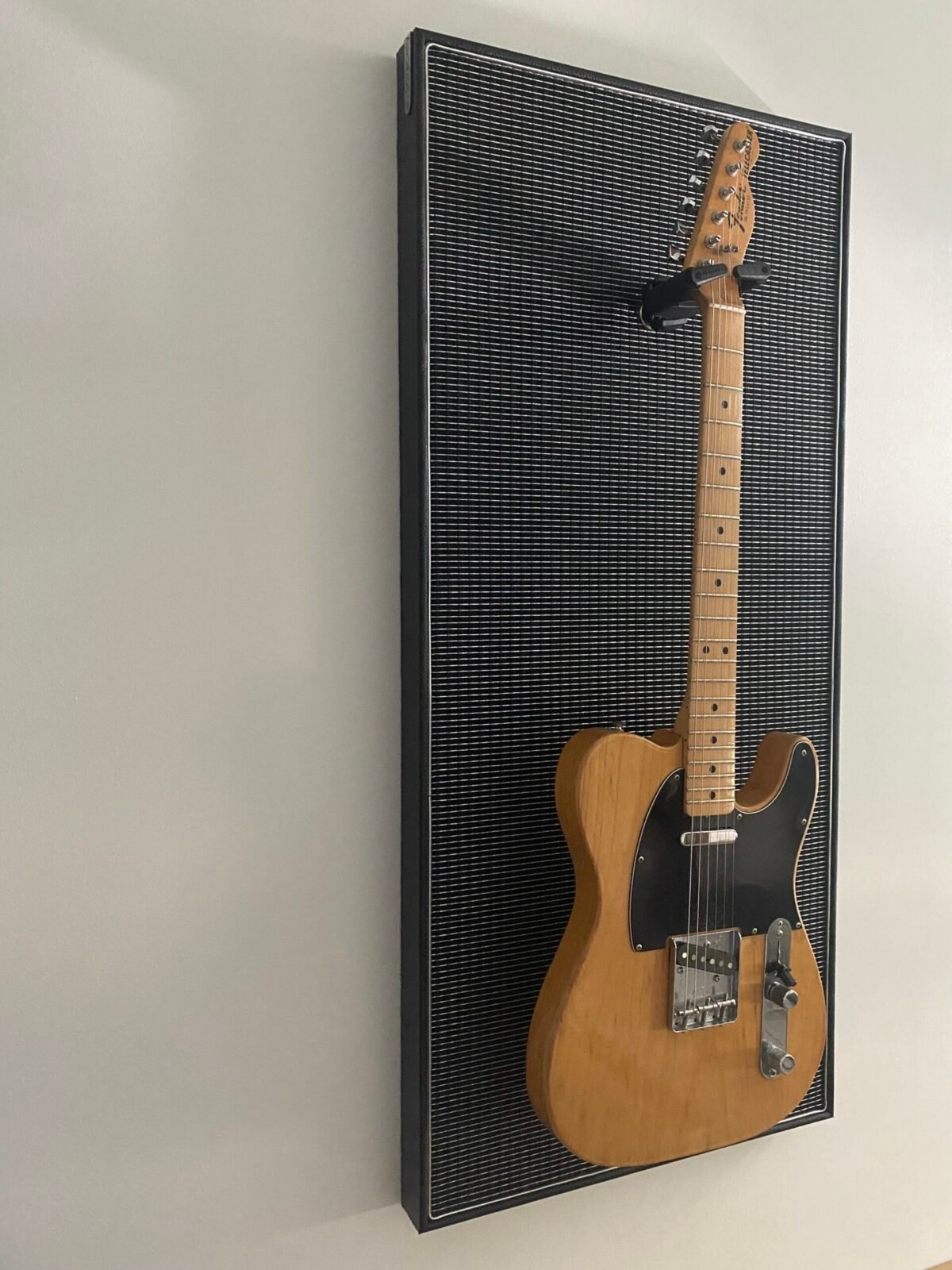 Akoestisch paneel met gitaar aan haak