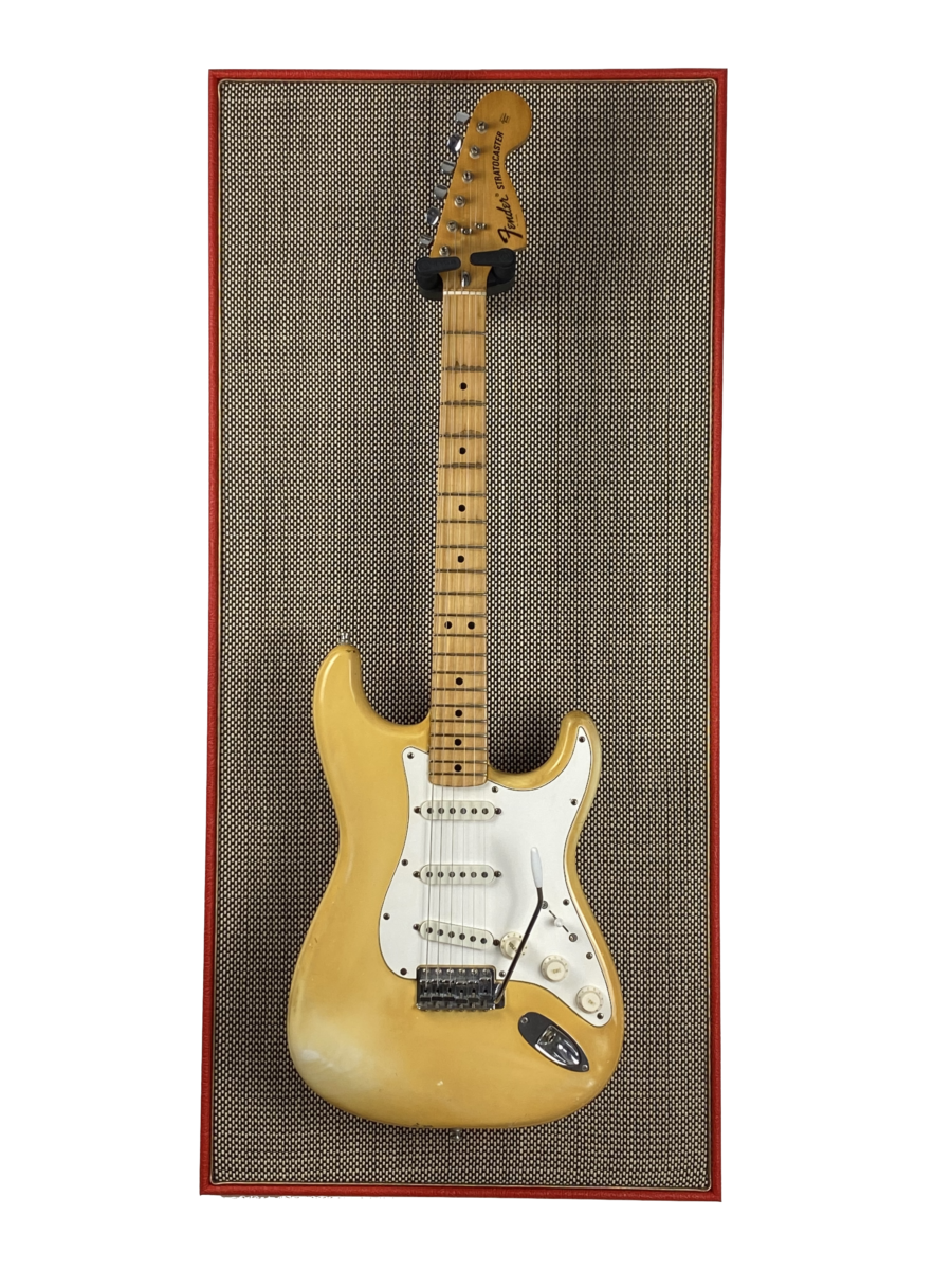 Akoestisch paneel met gitaar aan haak