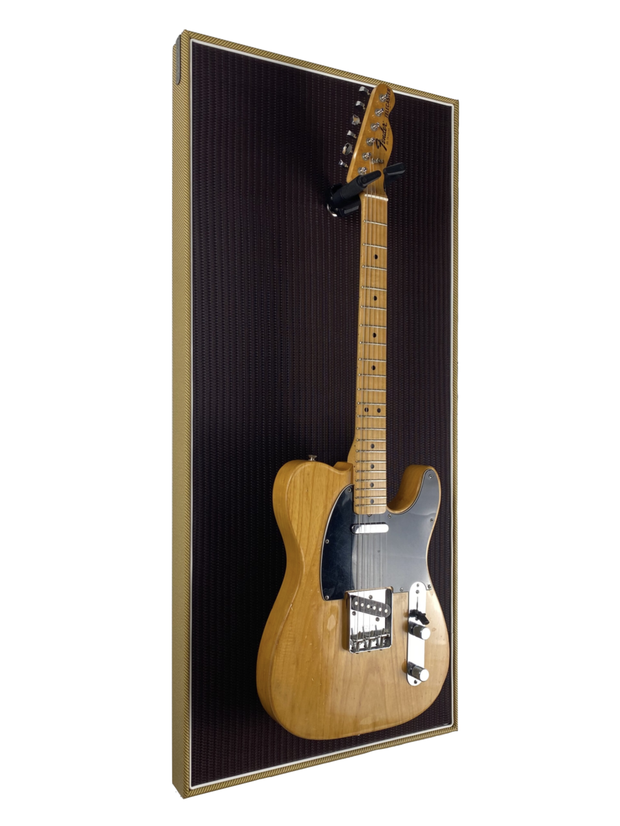Akoestisch paneel met gitaar aan haak